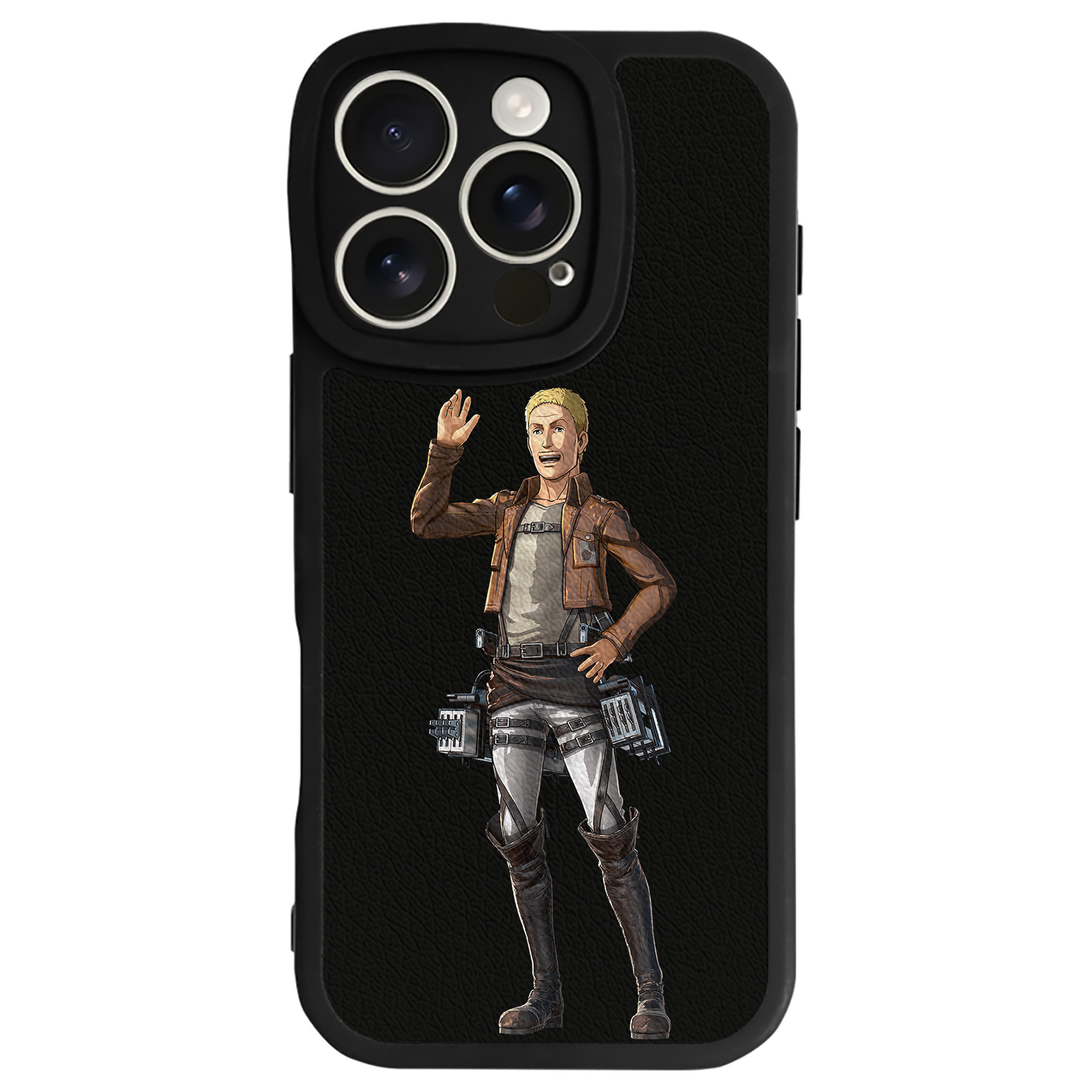 （画像用） 進撃の巨人 ハンネス Attack on Titan Hannes 【iPhone 16シリーズ対応】シリコンスマホケース（レザー調） 材質：シリコン